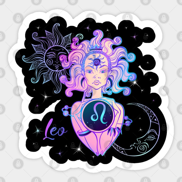 Leo Astrology Horoscope Zodiac Birth Sign Gift for Women Sticker by xena